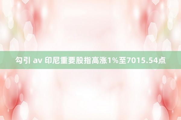 勾引 av 印尼重要股指高涨1%至7015.54点