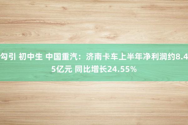 勾引 初中生 中国重汽：济南卡车上半年净利润约8.45亿元 同比增长24.55%