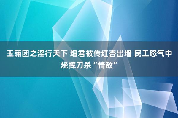 玉蒲团之淫行天下 细君被传红杏出墙 民工怒气中烧挥刀杀“情敌”